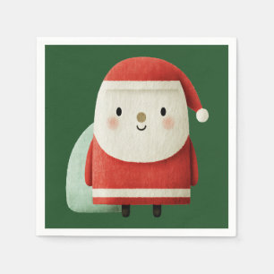 Serviette En Papier Joli Père Noël Minimaliste