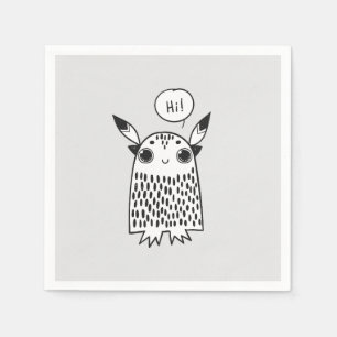 Serviette En Papier Joli petit dessin animé monstre