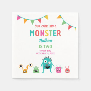 Serviette En Papier Joli Petit Monster Anniversaire Garçon Halloween