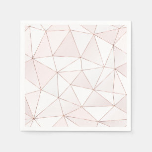 Serviette En Papier Joli Rose Gold Foil Geometry Abstrait Motif