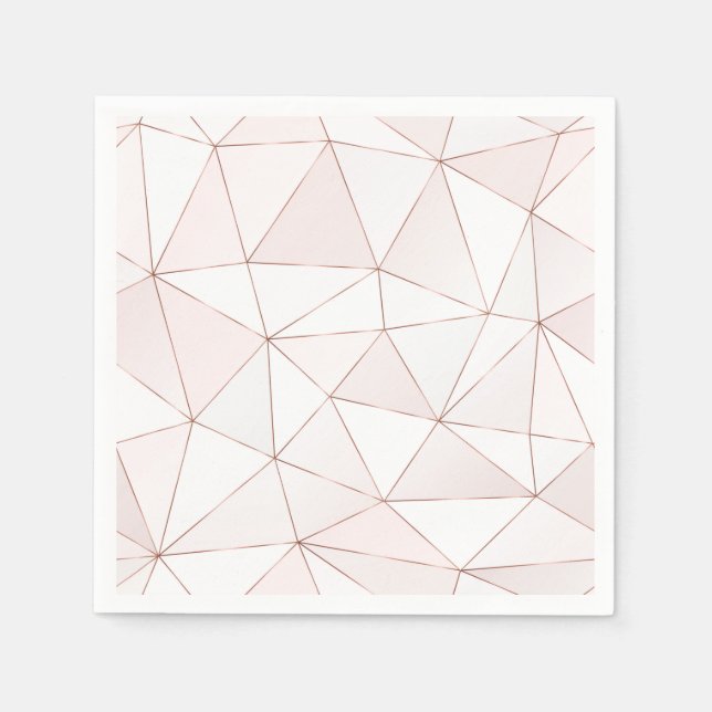 Serviette En Papier Joli Rose Gold Foil Geometry Abstrait Motif (Devant)