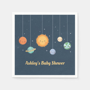 Serviette En Papier Joli Soleil Planètes Espace Baby shower à thème