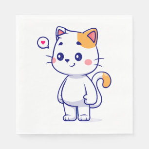 Serviette En Papier Joli sourire de chat