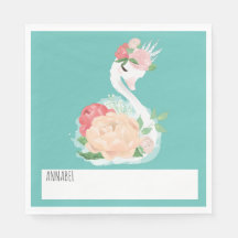 Joli Swan Message de déjeuner personnalisé à l'éco