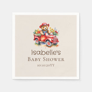 Serviette En Papier Joli Teddy Elevage Local Fête de Naissance Rouge P