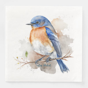 Serviette En Papier Jolie Aquarelle Bleue Orientale Orange Bleue