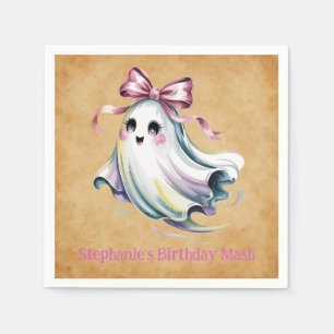 Serviette En Papier Jolie Aquarelle Fille Fantôme Anniversaire Mash