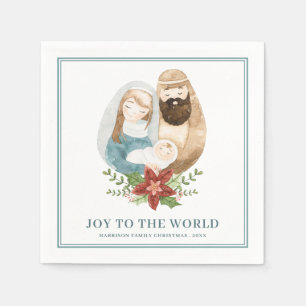 Serviette En Papier Jolie aquarelle Nativité bébé Jésus Noël