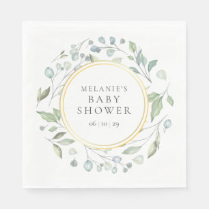 Serviette En Papier Jolie Baby Shower / Sprinkle à la couronne de laur