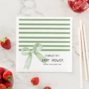 Serviette En Papier Jolie Baby-Shroom Arc-en-Ciel à l'aquarelle verte