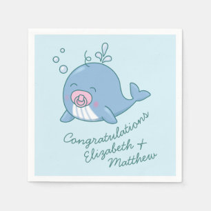 Serviette En Papier Jolie baleine Baby shower Kawaii fille rose