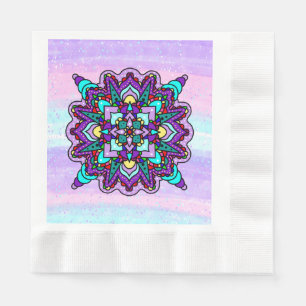 Serviette En Papier Jolie couleur violet Mandala Mystique