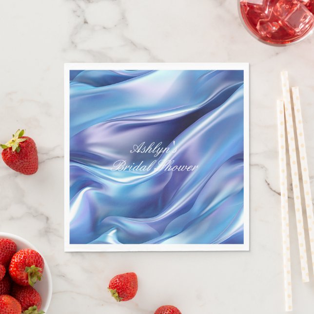 Serviette En Papier Jolie Fête des mariées bleu pourpre (En situation)