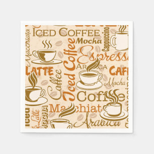 Serviette En Papier Jolie fête des mots café