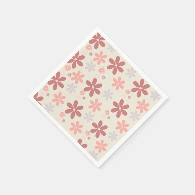 Serviette En Papier jolie fleur de girly rose (Coin)