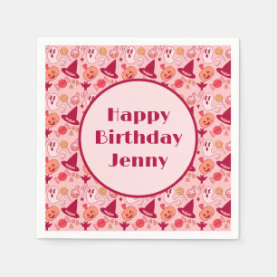 Serviette En Papier Jolie Halloween Anniversaire Ajouter Nom de la fil