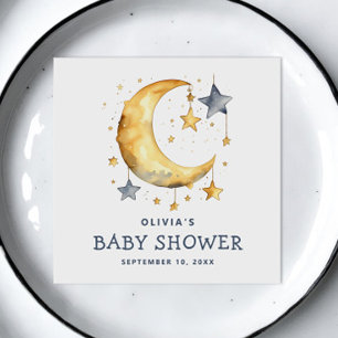Serviette En Papier Jolie lune lunaire et étoiles baby shower céleste