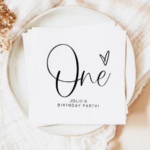 Serviette En Papier JOLIE Modern Boho One Heart Premier Anniversaire