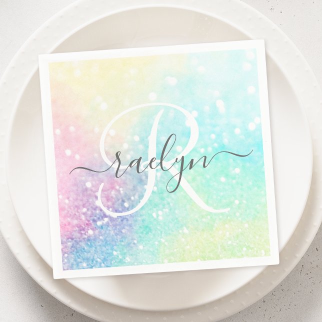 Serviette En Papier Jolie Parties scintillant Holographique Iridescent (Créateur téléchargé)
