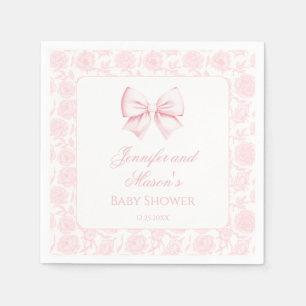 Serviette En Papier Jolie pastel rose arc fleuri boho bébé douche