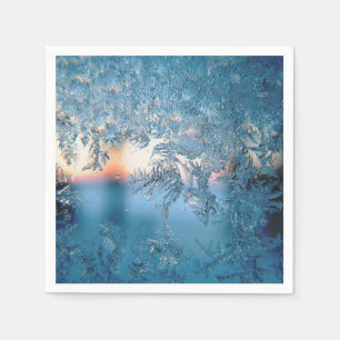 Serviette En Papier Jolie photo en verre givré d'hiver