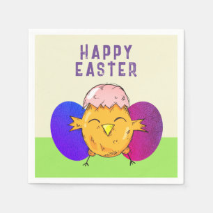 Serviette En Papier Jolie poule et oeufs de Pâques Pâques Pâques