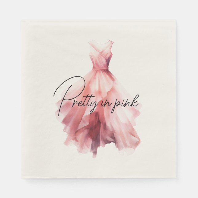 Serviette En Papier Jolie robe rose (Devant)