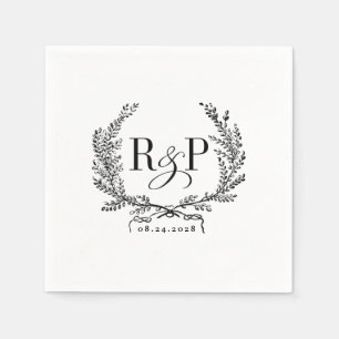 Serviette En Papier Jolie serviettes de courge Vintage avec Monogramme