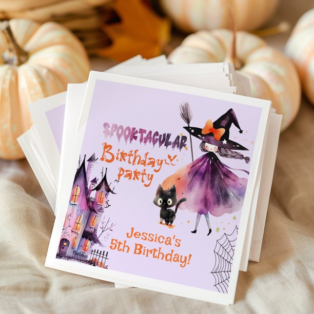 Serviette En Papier Jolie sorcière Spooktacular Anniversaire fête d'Ha (Créateur téléchargé)
