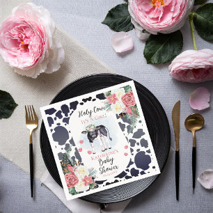 Serviette En Papier Jolie vache, c'est un Baby shower de fille