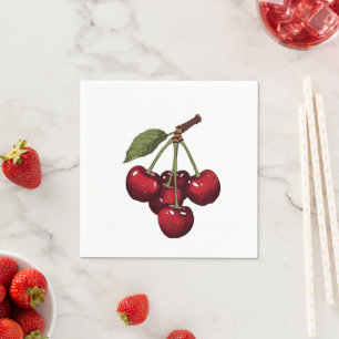 Serviette En Papier Jolies Cerises Rouges maman a obtenu Cerises Sucré