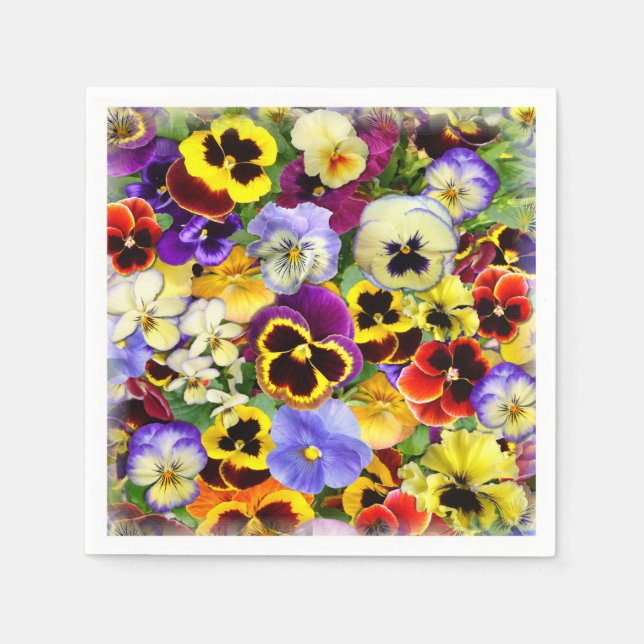 Serviette En Papier Jolies Pansies (Devant)