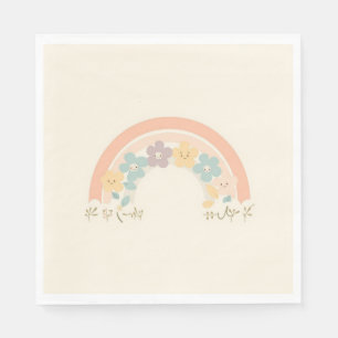 Serviette En Papier Jolies serviettes de fête pastel avec fleurs arc-e