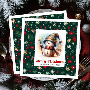 Serviette En Papier Jolies serviettes de Noël bonhomme de neige person