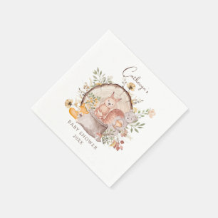 Serviette En Papier Jolis amis animaux de la forêt pour Baby Shower