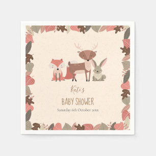 Serviette En Papier Jolis Animaux de la Forêt Baby Shower / Sprinkle