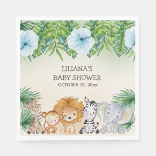 Serviette En Papier Jolis Animaux de la Jungle Safari Garçon Baby Show