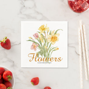 Serviette En Papier Jolis aquarelles de fleurs sauvages assez classiqu
