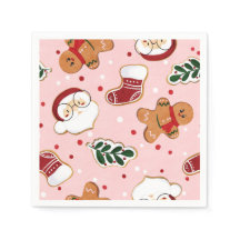Jolis napperons en papier avec motif de Père Noël