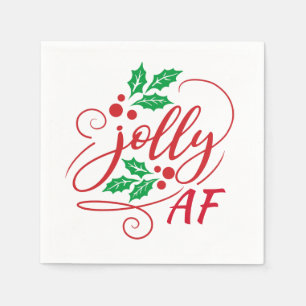 Serviette En Papier Jolly AF Noël Holly fête Boire Humour
