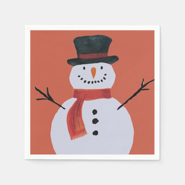 Serviette En Papier Jolly Party Snowman (Devant)