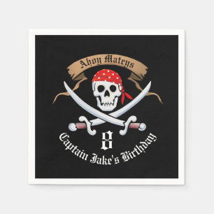 Serviette En Papier Jolly roger Pirate fête d'anniversaire