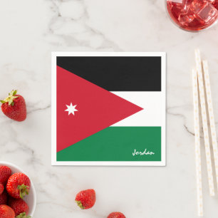 Serviette En Papier Jordanie et Jordanie Flag party mode / fans sporti