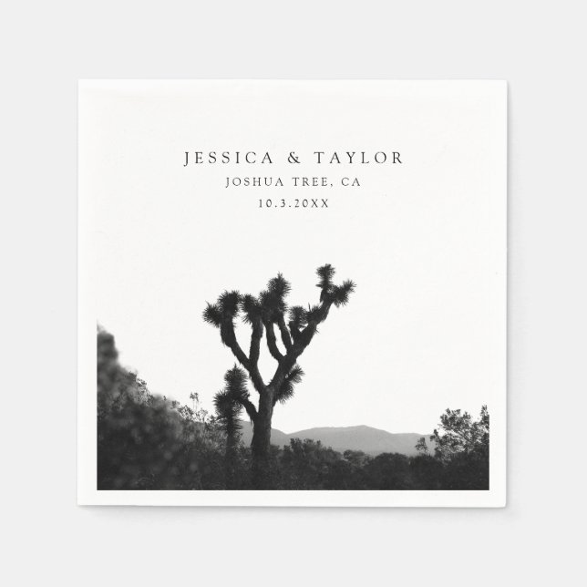 Serviette En Papier Joshua Tree Mariage Photo personnalisée Cocktails  (Devant)