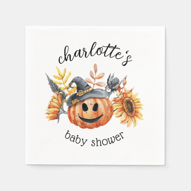 Serviette En Papier Jote Halloween Automne Automne Citrouille Baby sho (Devant)