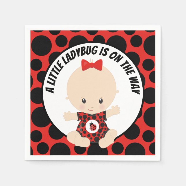 Serviette En Papier Jote partie de baby shower ladybug (Devant)