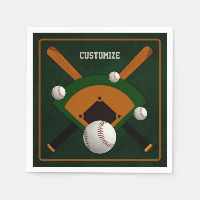 Serviette En Papier Jouer au baseball de balle (Devant)