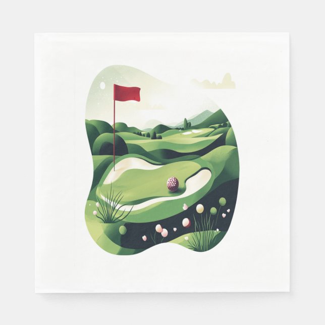 Serviette En Papier Jouer au terrain de golf (Devant)