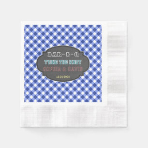 Serviette En Papier Jouer le noeud BBQ bleu En vichy Fiançailles