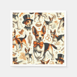 Serviette En Papier Jouet vintage Fox Terrier sans fil